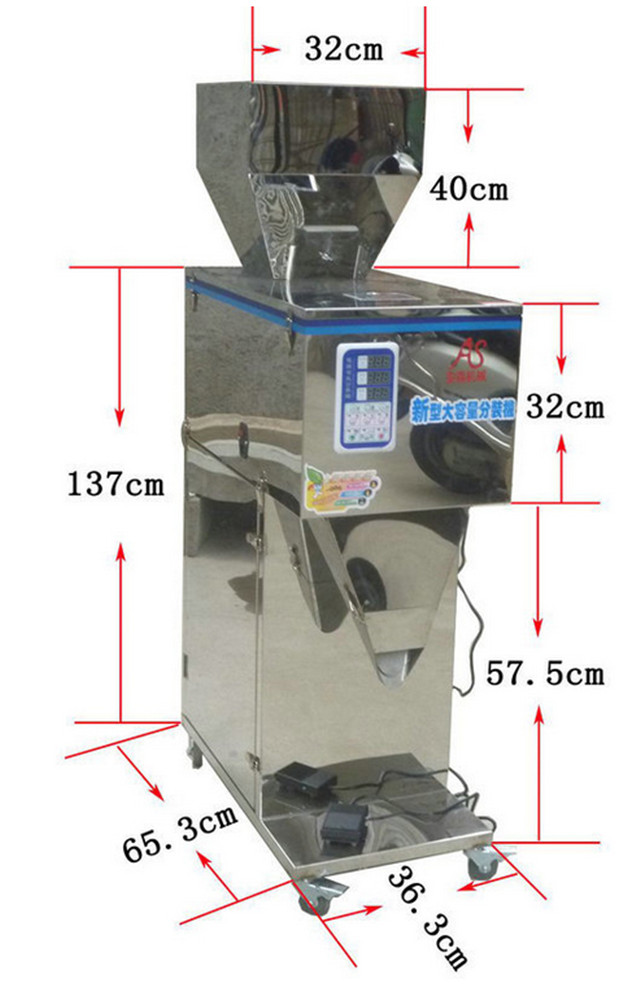 dimensions of the 10g-999g tea hardware granule peanut rice 