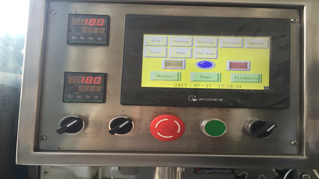 control panel of the Customized cups filling sealing machine