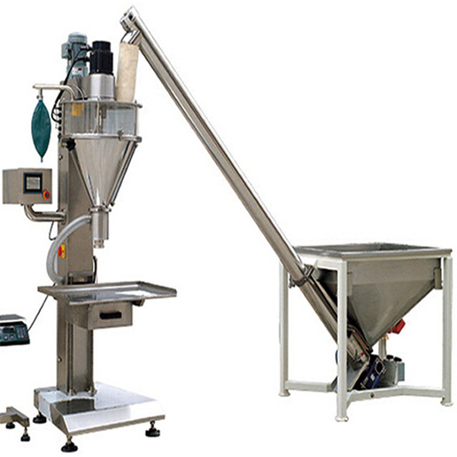 semi automatic Baby talcs powder filling dozing machine auger filler equipment with elevator loading feeding system